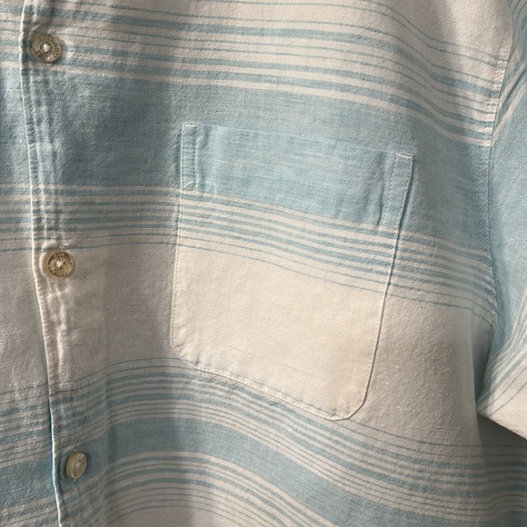 Bob Timberlake Men’s XL Button Down Blue & White Short Sleeve Collared Shirt - Picture 2 of 10